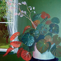 Oil on Canvas: Begonia by the Window